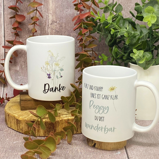 Geschenk Hebamme, Lehrerin, Erzieherin, Tagesmutter - Tasse Danke du bist WUNDERBAR - Abschiedsgeschenk Kindergarten -