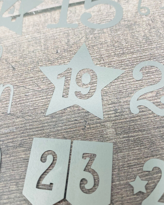 Zahlen 1–24 zum Aufbügeln für DIY Adventskalender Zahlen 1–24 zum Aufbügeln in rot gold silber schwarz, Handmade