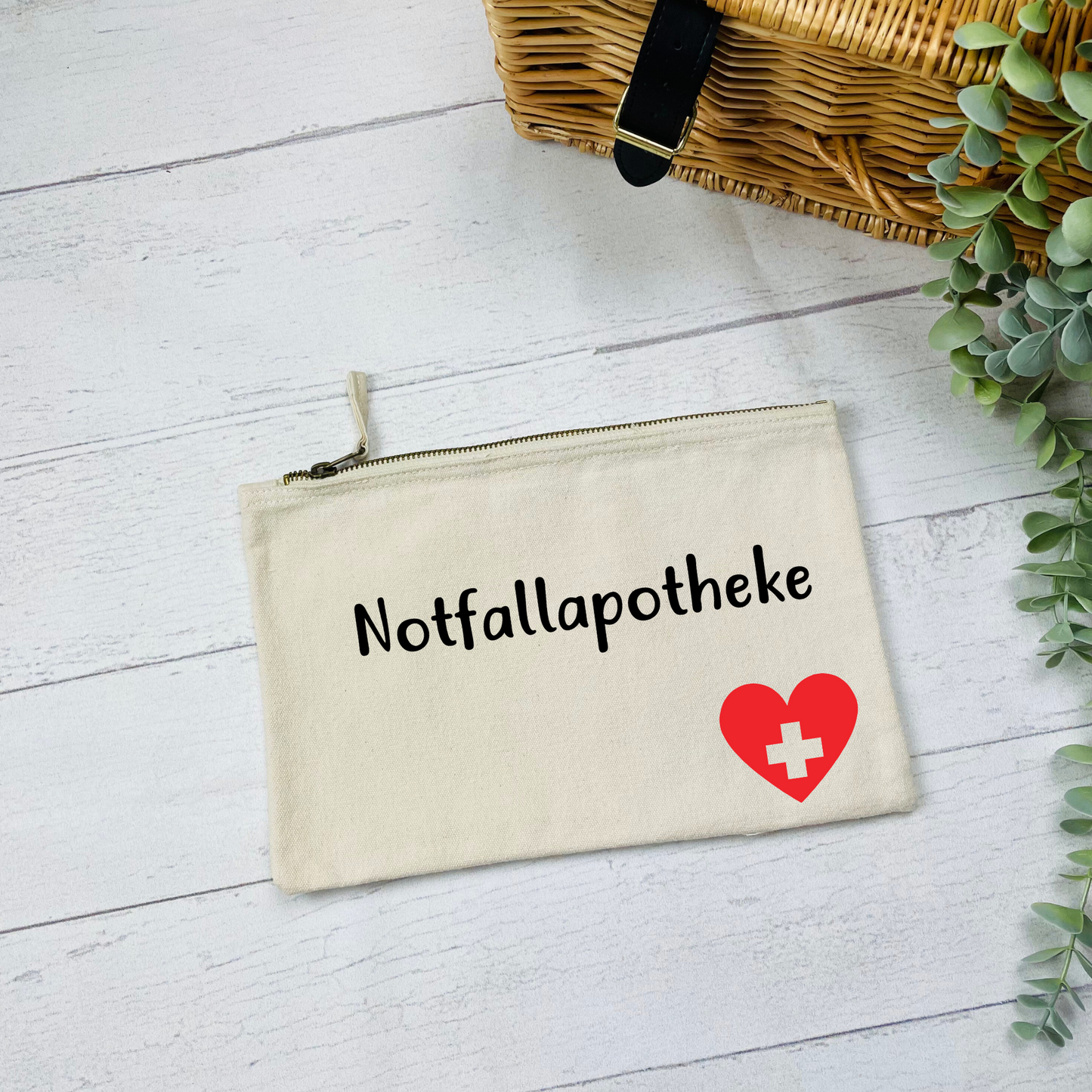 Kosmetiktasche groß aus Canvas für Medikamente & Reiseapotheke