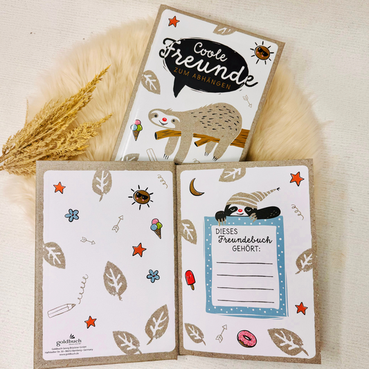 Freundebuch Faultier - Geschenk zur Einschulung