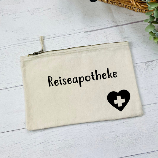 Kosmetiktasche groß aus Canvas für Medikamente & Reiseapotheke