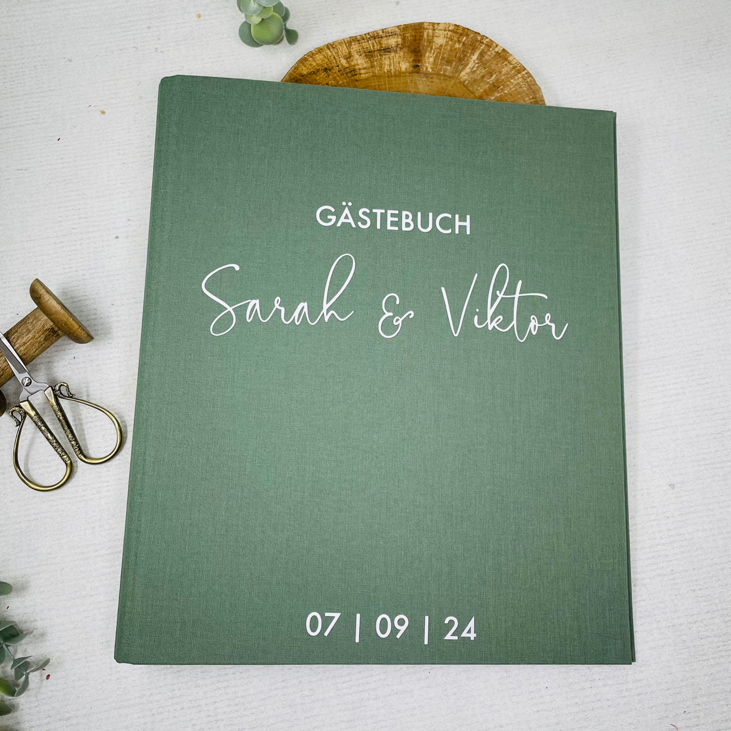 Geschenk zur Hochzeit - Gästebuch aus Leinen - DinA4 - DIY Geschenk - für Fotos und eigene Texte