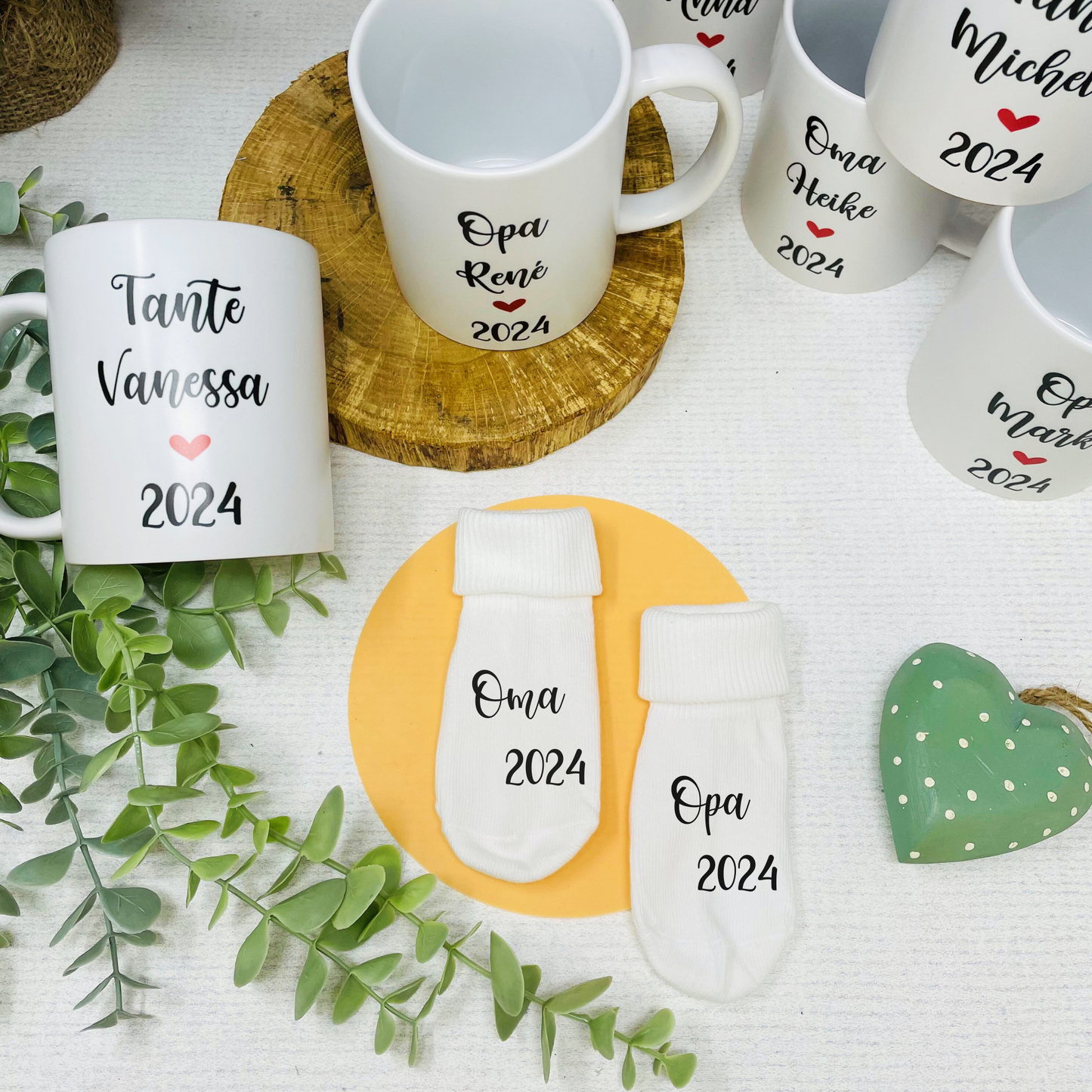 Schwangerschaft verkünden - Babysocken bedruckt - mit oder ohne Geschenkbox - Du wirst Oma Opa Tante Onkel 2024