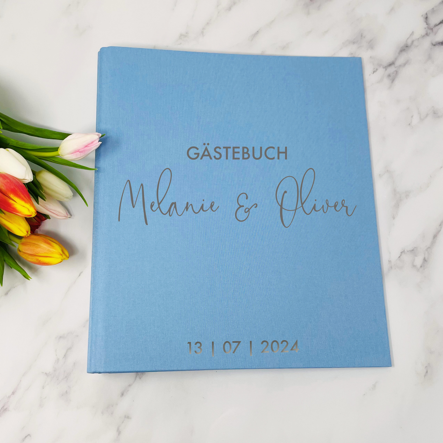 Geschenk zur Hochzeit - Gästebuch aus Leinen - DinA4 - DIY Geschenk - für Fotos und eigene Texte