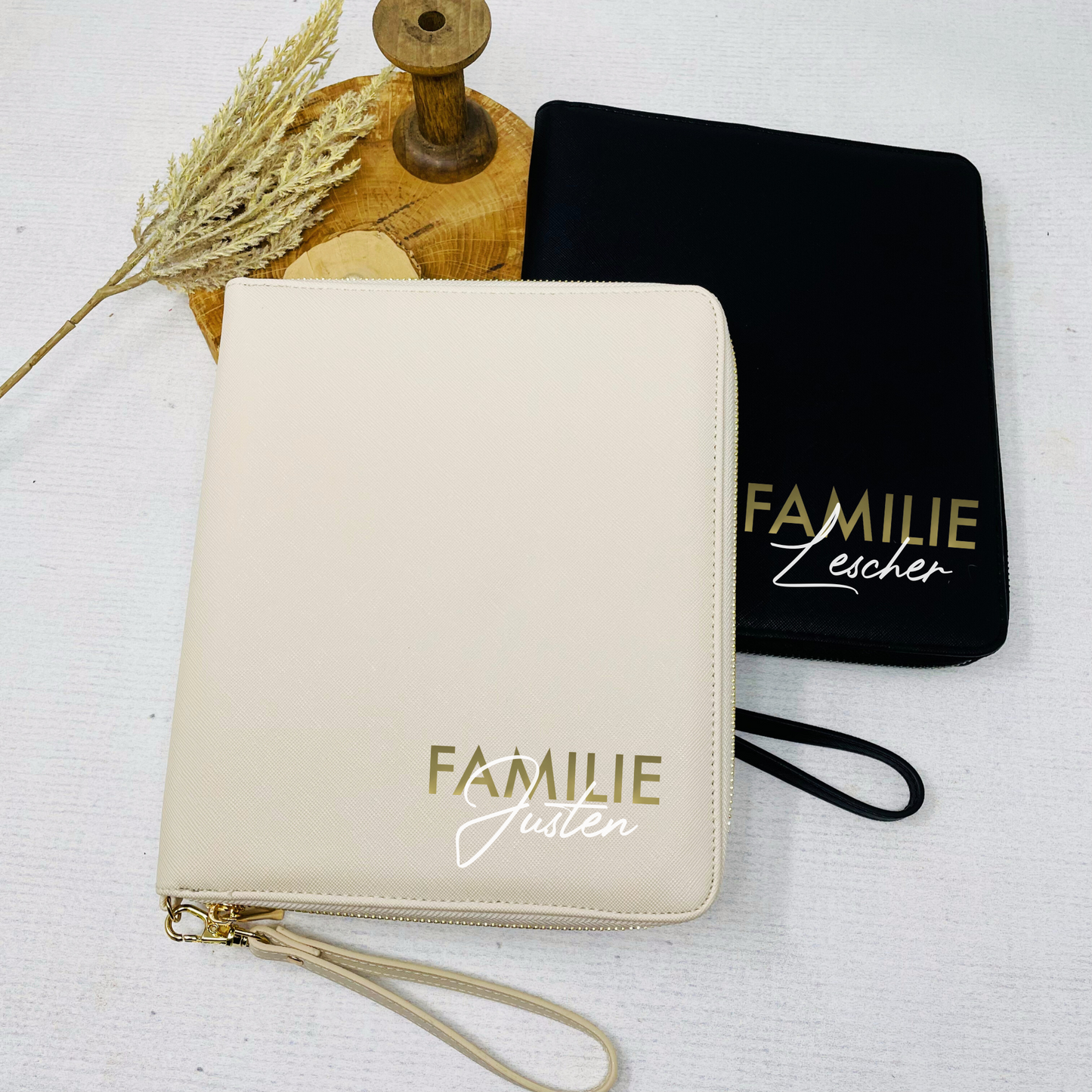 Organizer für die Familie - personalisiert mit Familie und Name - Geschenkidee, U-Heft, Impfpass - für Unterlagen Travelorganizer - Mappe für Reise