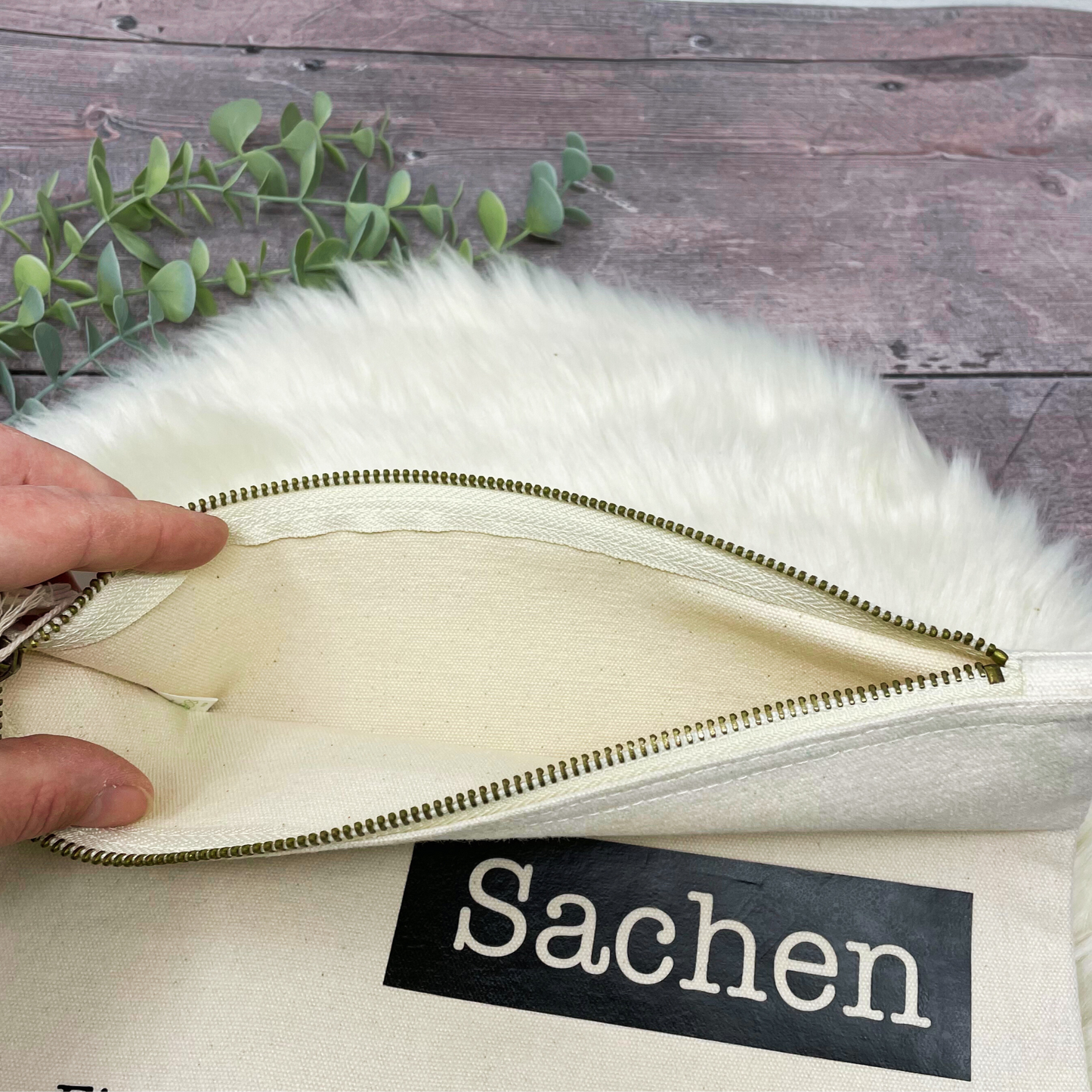 Beutel Canvas für Mamas Sachen - Geschenk Muttertag Geburtstag - natur - black