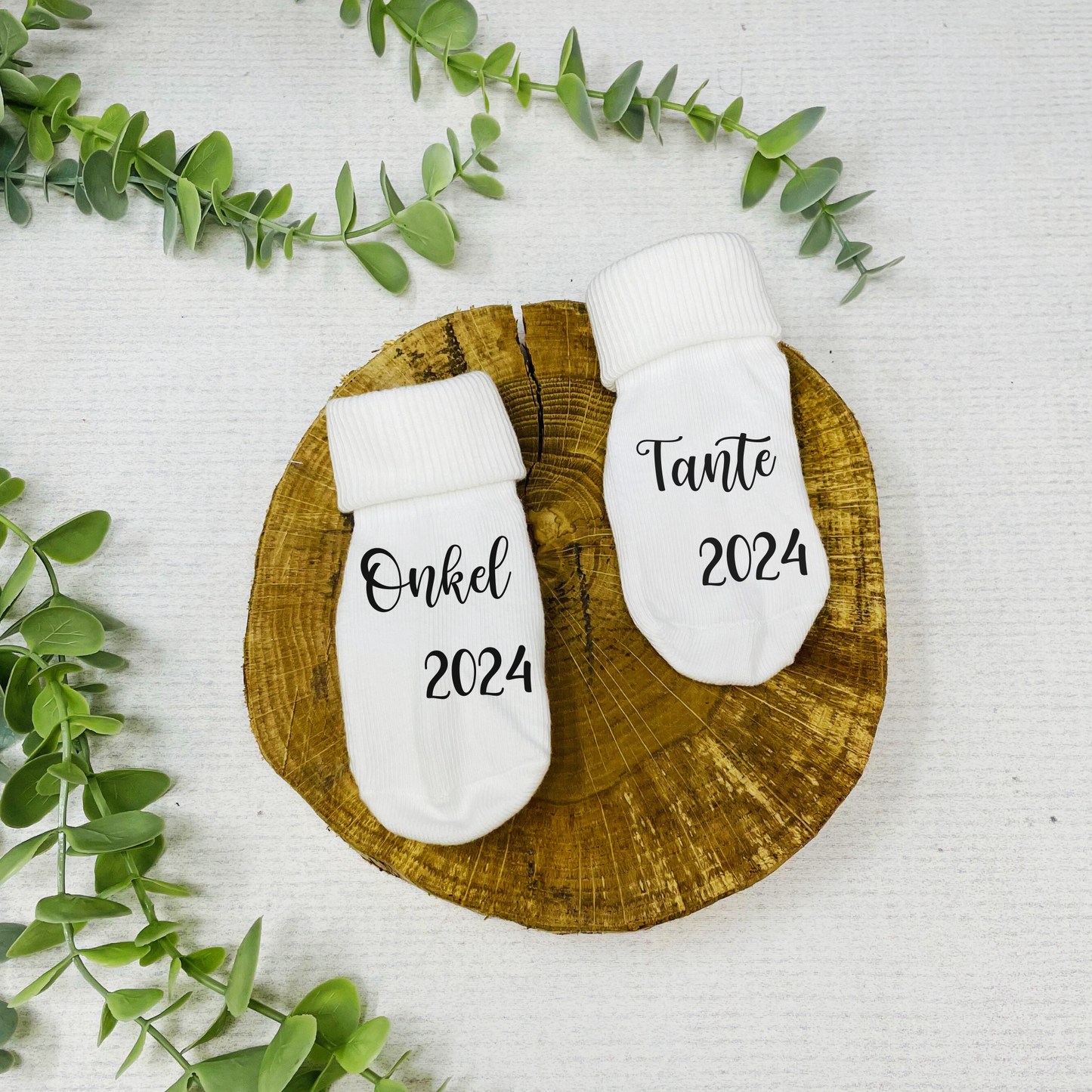 Schwangerschaft verkünden - Babysocken bedruckt - mit oder ohne Geschenkbox - Du wirst Oma Opa Tante Onkel 2024