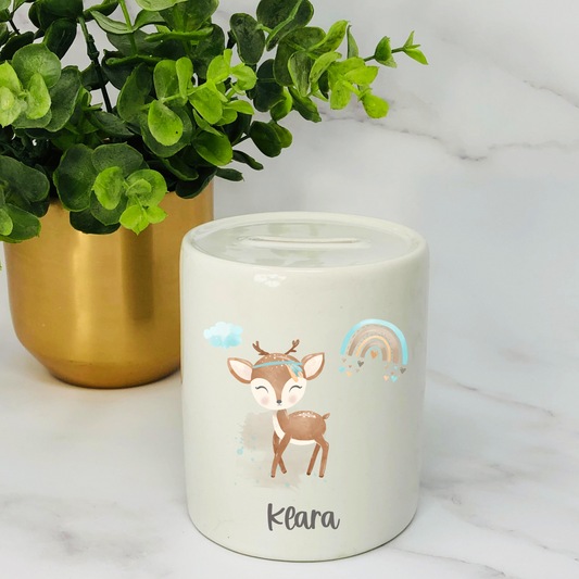 Spardose mit Name - personalisiert - Boho - Einschulung Geburt