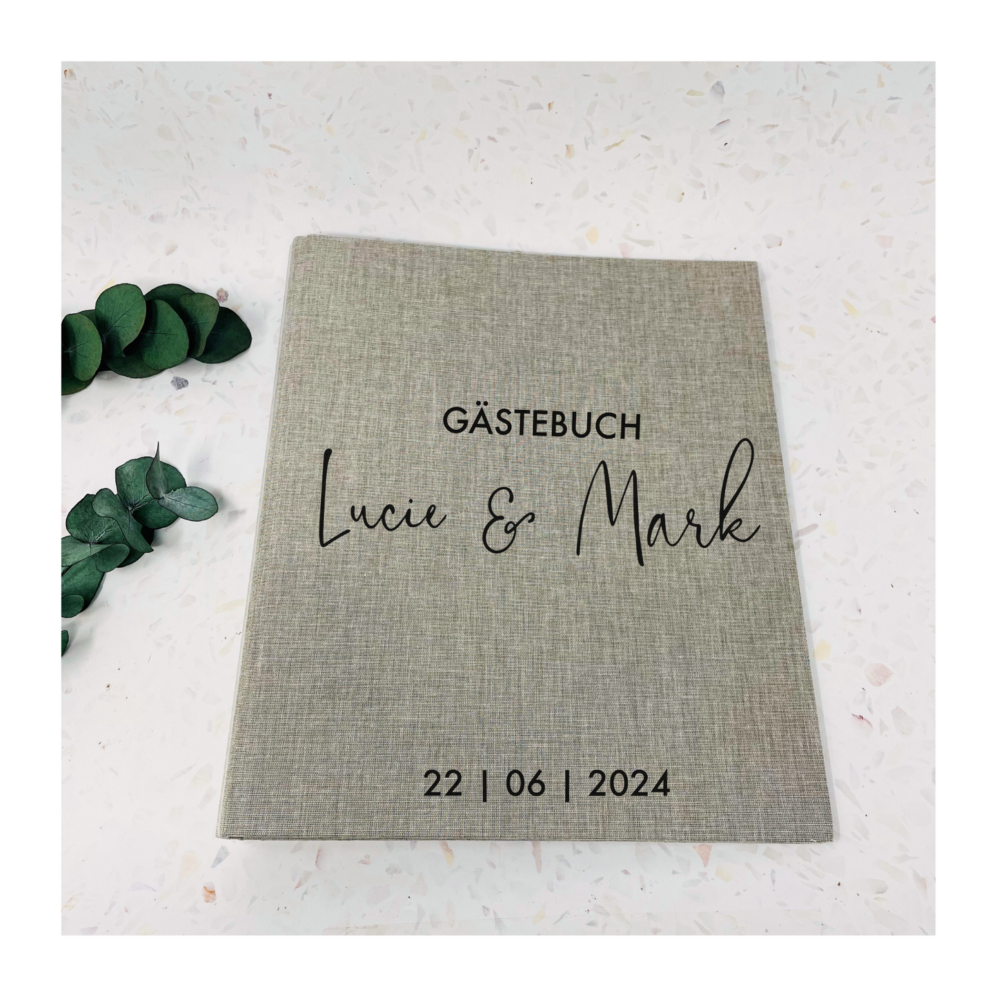 Geschenk zur Hochzeit - Gästebuch aus Leinen - DinA4 - DIY Geschenk - für Fotos und eigene Texte