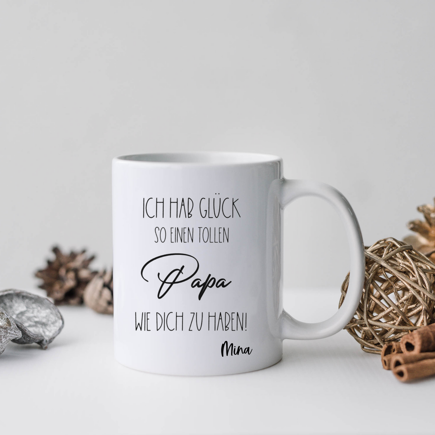 Tasse bester Papa Vatertag Geburtstag Homeoffice - Kaffeetasse Emaille Becher Papa Glück