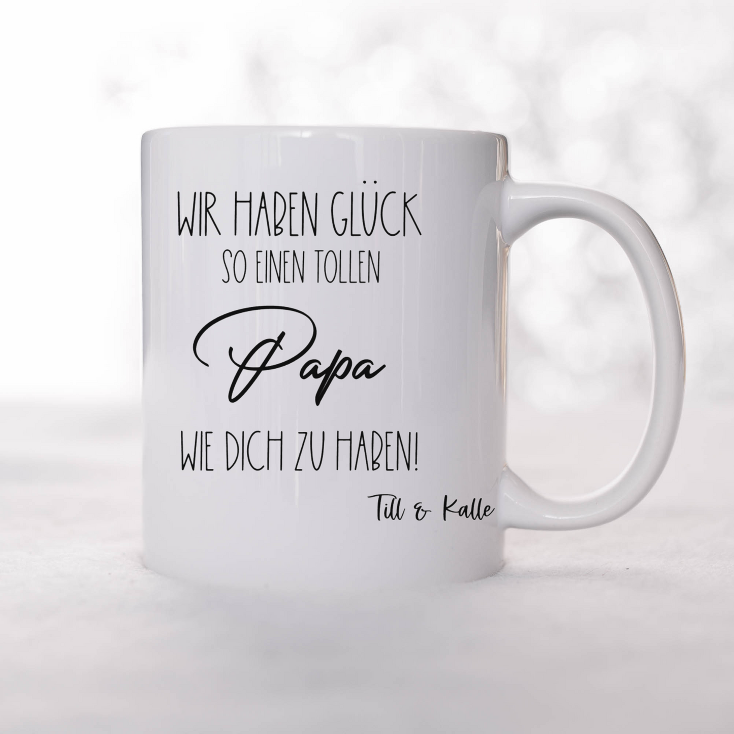 Tasse bester Papa Vatertag Geburtstag Homeoffice - Kaffeetasse Emaille Becher Papa Glück