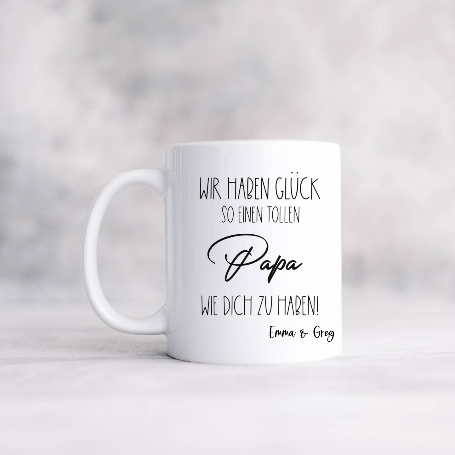 Tasse bester Papa Vatertag Geburtstag Homeoffice - Kaffeetasse Emaille Becher Papa Glück