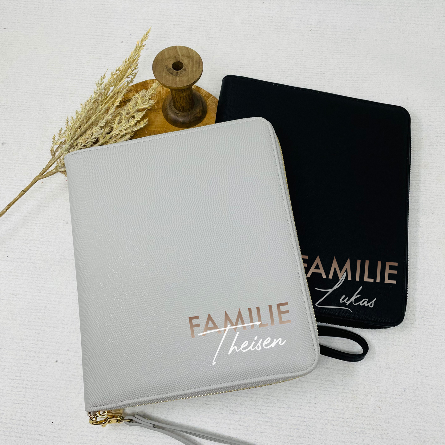 Organizer für die Familie - personalisiert mit Familie und Name - Geschenkidee, U-Heft, Impfpass - für Unterlagen Travelorganizer - Mappe für Reise