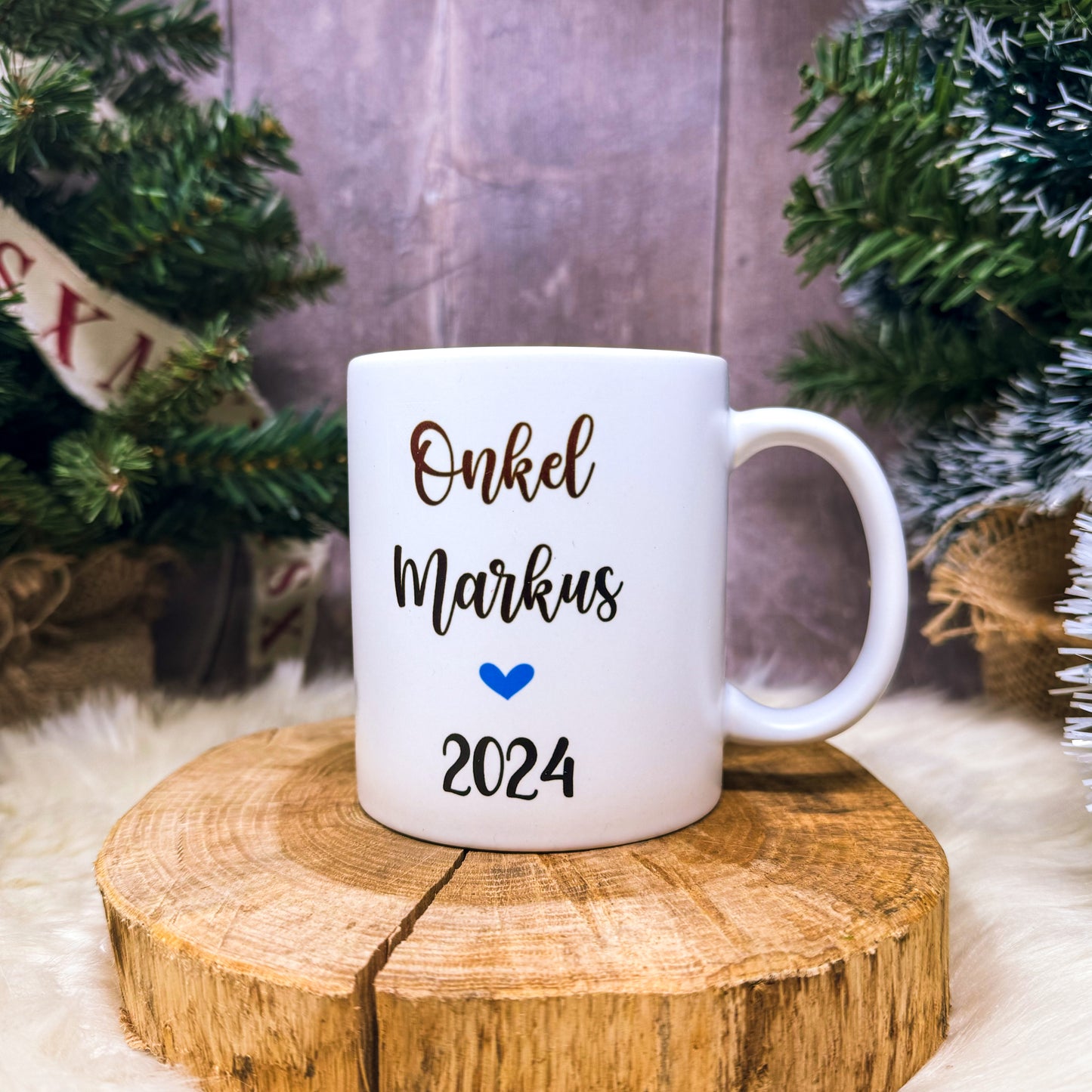 Tasse Onkel 2025 2026 personalisiert - Schwangerschaftsverkündung Geschenk Bruder auch mit Namen
