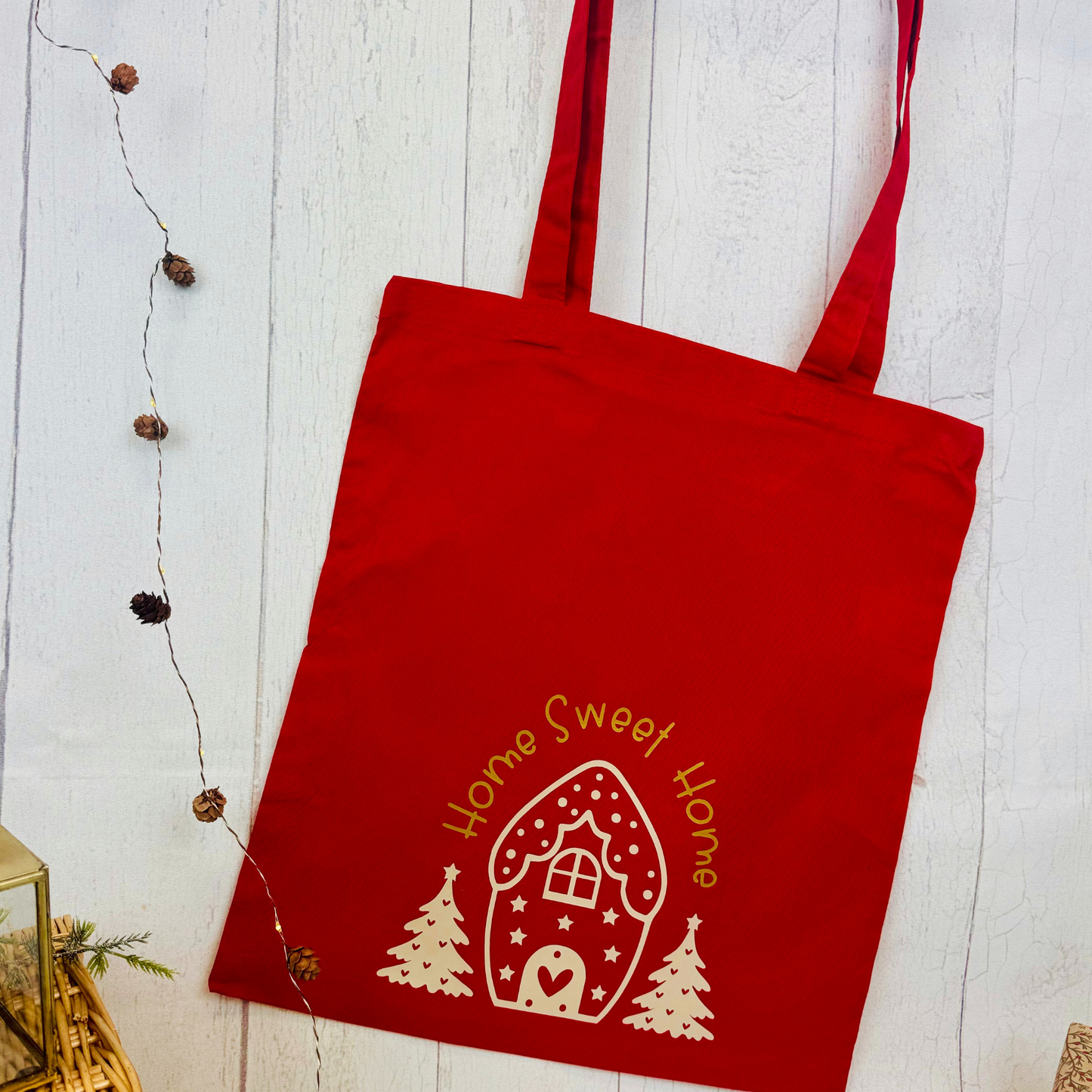 Weihnachtliche Baumwoll-Stofftasche