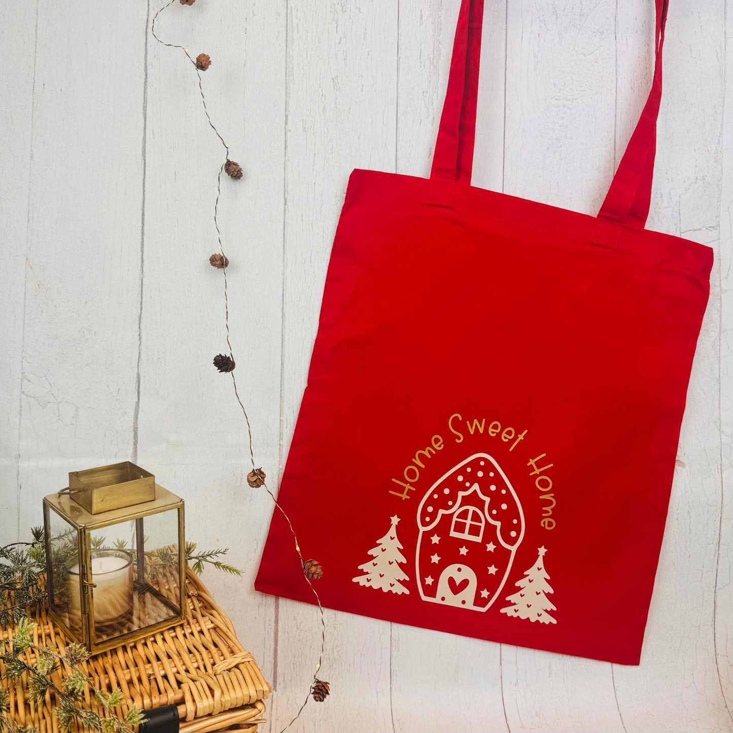 Weihnachtliche Baumwoll-Stofftasche
