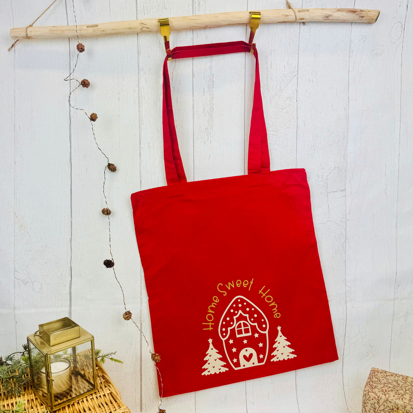 Weihnachtliche Baumwoll-Stofftasche