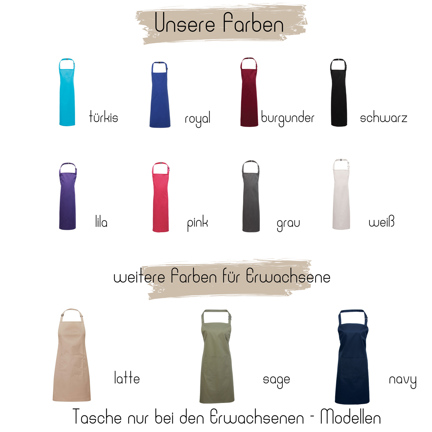Personalisierte Schürze für Kinder & Erwachsene mit Cupcake und Namen