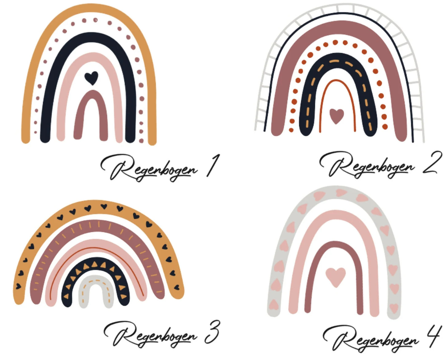 Utensilo Aufbewahrungskörbchen Kinderzimmer Baby Stoff natur personalisiert mit Namen und Regenbogen