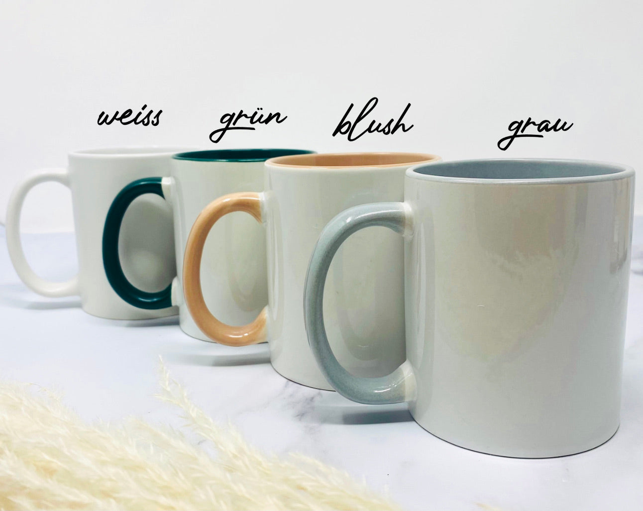 Geschenk für Sie - Tasse Becher personalisiert mit Initial und Namen - PEONY