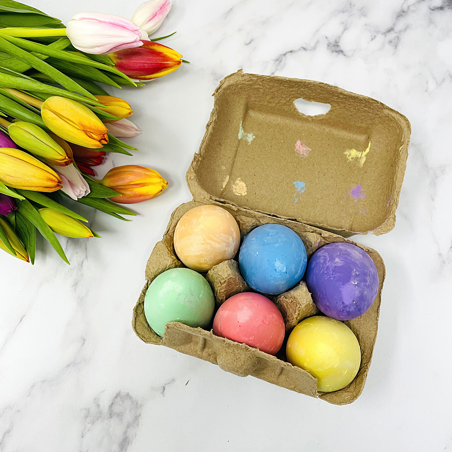 Ostergeschenk fΓΌr Kinder - Kreide Set Osterei im personalisierten Eierkarton