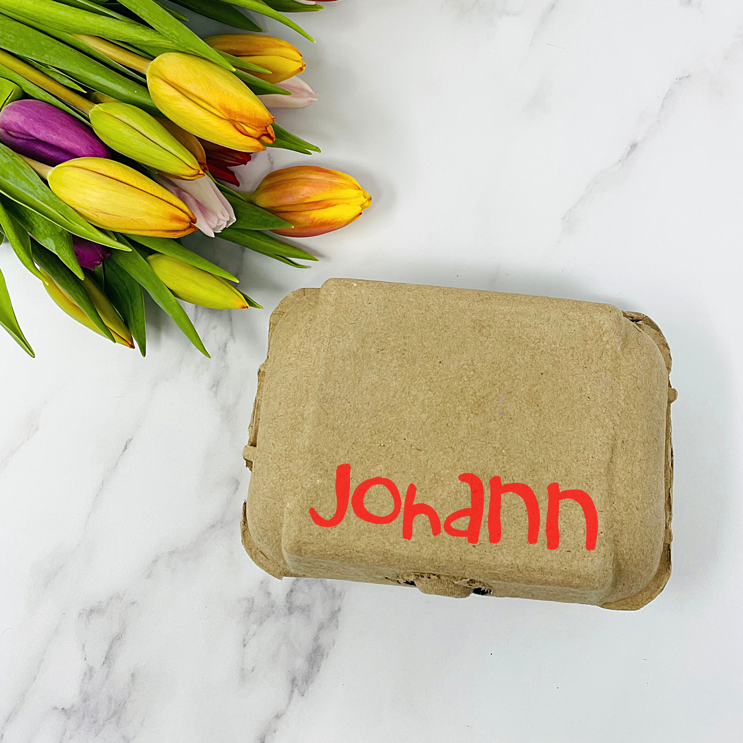 Ostergeschenk für Kinder - Kreide Set Osterei im personalisierten Eierkarton