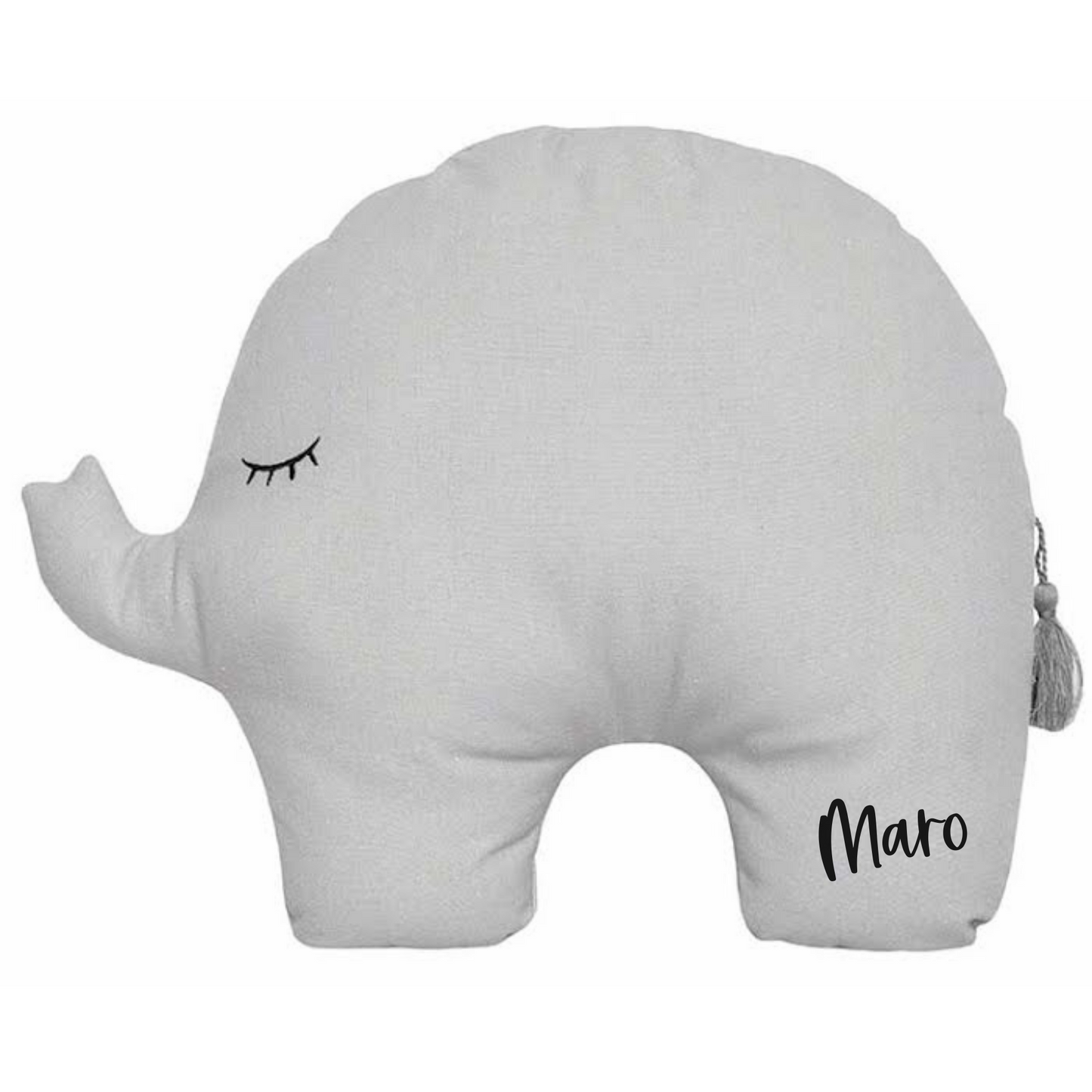 Kissen Elefant - personalisiert mit Namen - Geschenk zur Geburt - Babyparty, KiTa Kissen, Geschenk Taufe