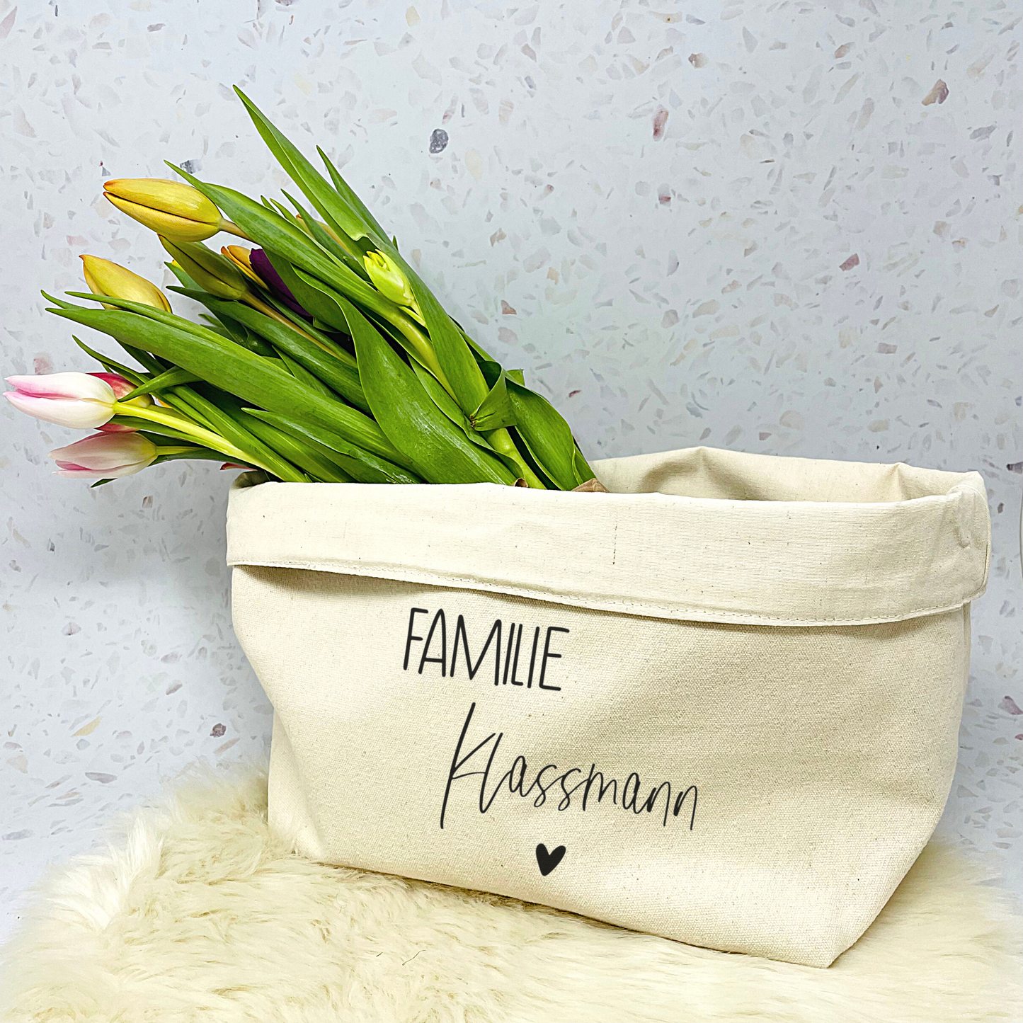 Brotkorb Aufbewahrungskorb Familie - Frühstück - Brunch - Geschenk Einladung Einweihung