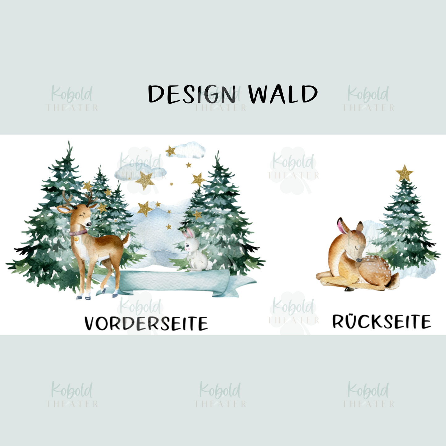 Keramik Tasse Weihnachten - personalisiert mit Namen - Schneelandschaft - Wichtelgeschenk - Christmas Mug - Design Wald