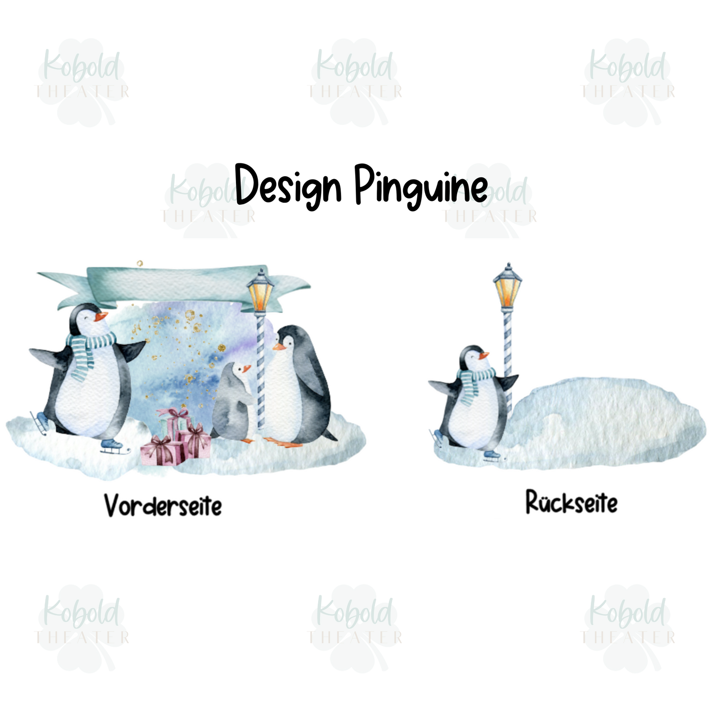 Weihnachten Kinderbecher mit Pinguin und Namen - Tasse Emailletasse Kindertasse Becher personalisiert - Christmas Mug