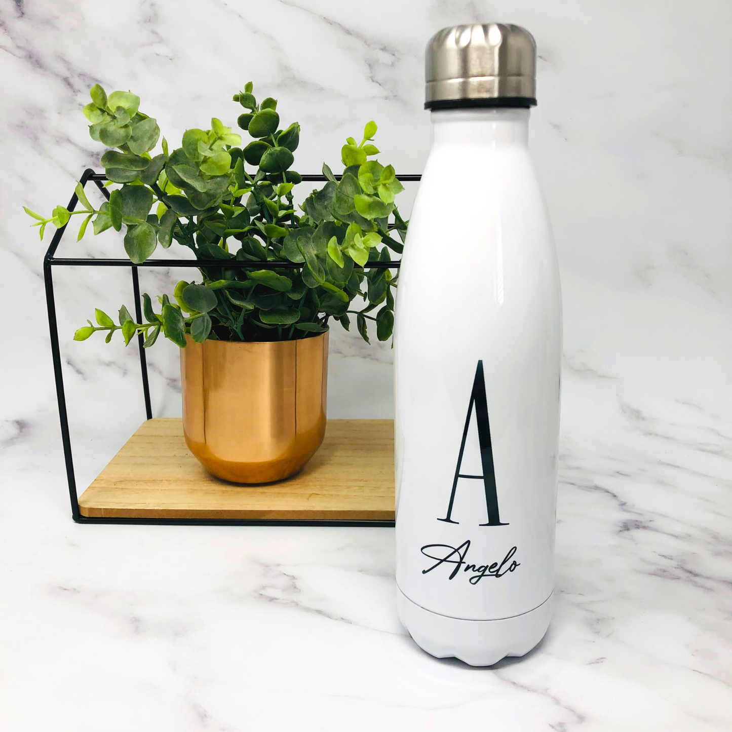 Thermosflasche personalisiert mit Initial und Namen - toll für Schule, KiTa - Geschenk für die Kollegen im Home office T1