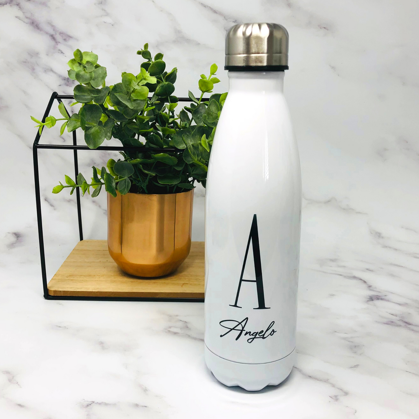 Thermosflasche personalisiert mit Initial und Namen - toll für Schule, KiTa - Geschenk für die Kollegen im Home office