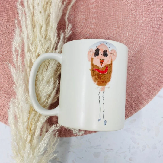 Becher Tasse personalisiert mit eigener Zeichnung oder Bild - persönliches Geschenk für Oma, Opa, Papa, Tante oder Erzieherin