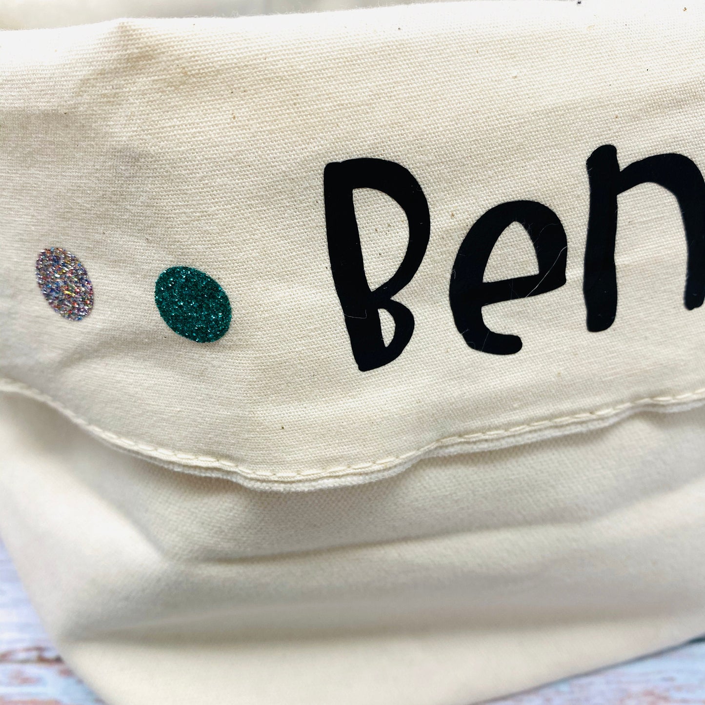 Utensilo Aufbewahrungskörbchen Kinderzimmer Baby Junge blau Stoff natur personalisiert mit Namen