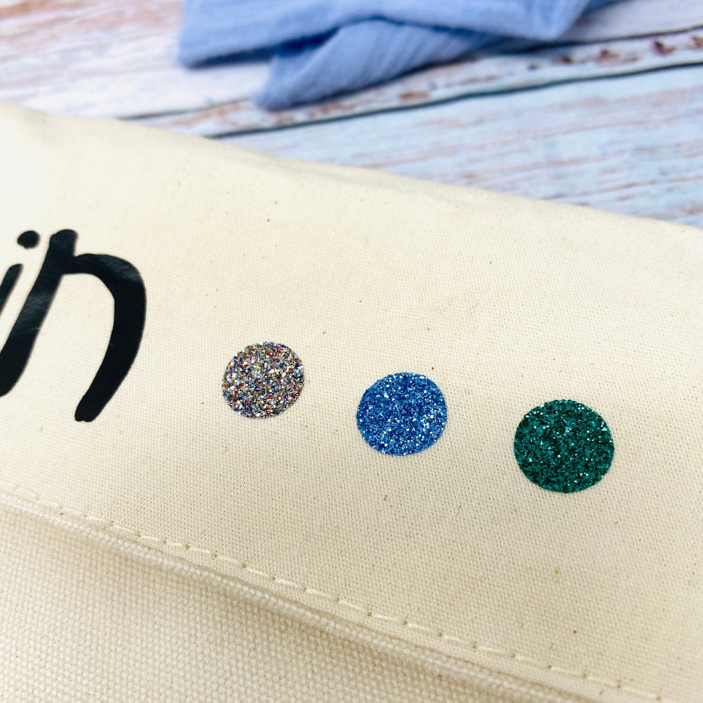 Utensilo Aufbewahrungskörbchen Kinderzimmer Baby Junge blau Stoff natur personalisiert mit Namen
