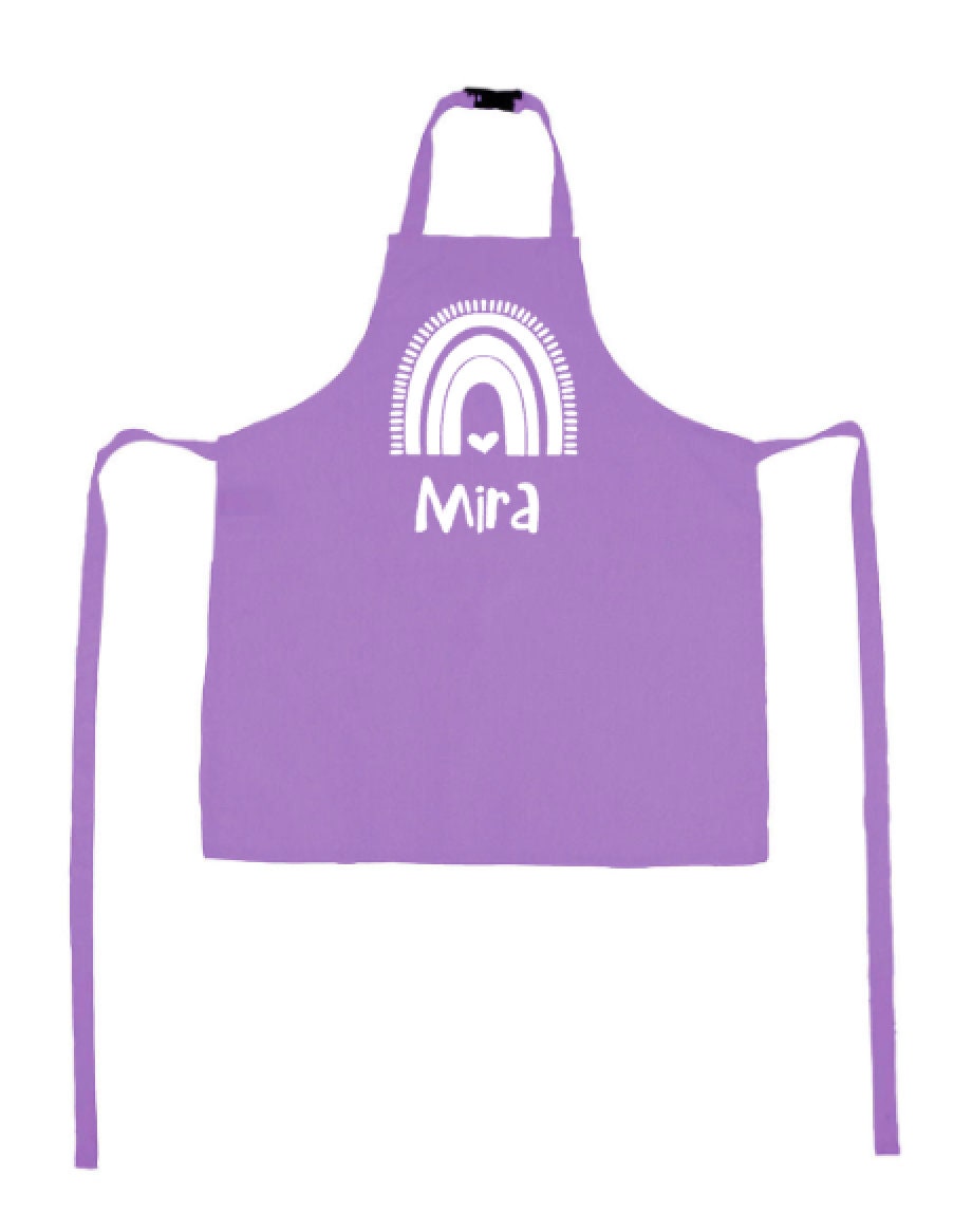 Kinderschürze mit Namen - personalisiert - 6 Farben - zum Basteln, Malen, Backen, Kochen, Gärtnern