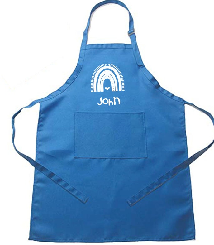 Kinderschürze mit Namen - personalisiert - 6 Farben - zum Basteln, Malen, Backen, Kochen, Gärtnern