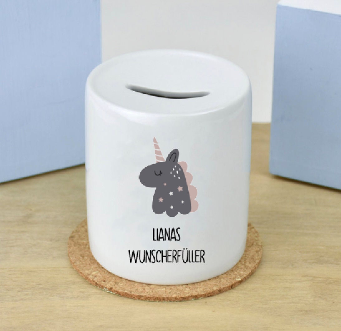 Spardose Scandi personalisiert - Wolke Mond Dino - neutral schlicht- Einschulung Geburt Taufe - 6 Motive zur Auswahl
