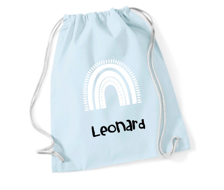 Turnbeutel Kita Kindergarten Stofftasche mit Name personalisiert Regenbogen