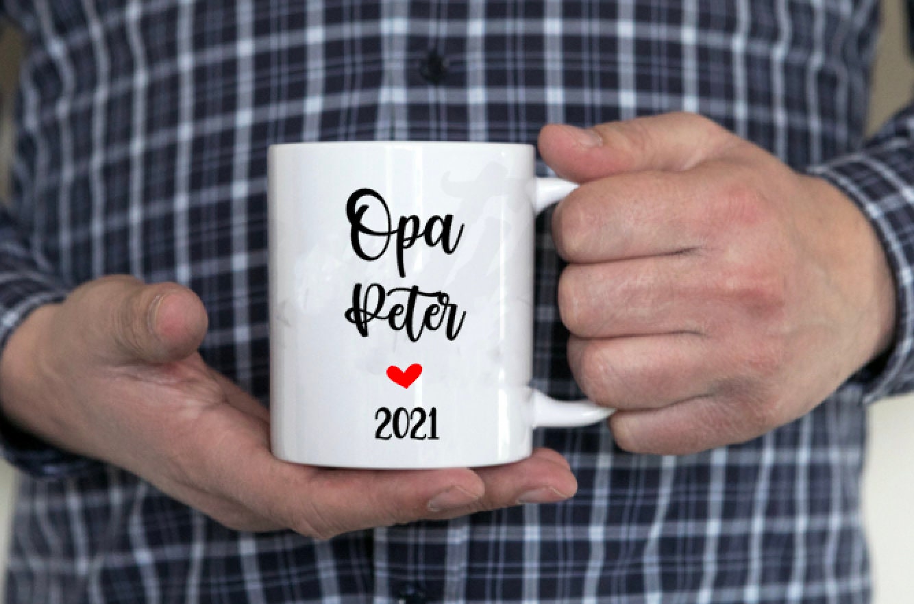 Tasse Opa 2024 personalisiert - Schwangerschaftsverkündung Geschenk Vater auch mit Namen