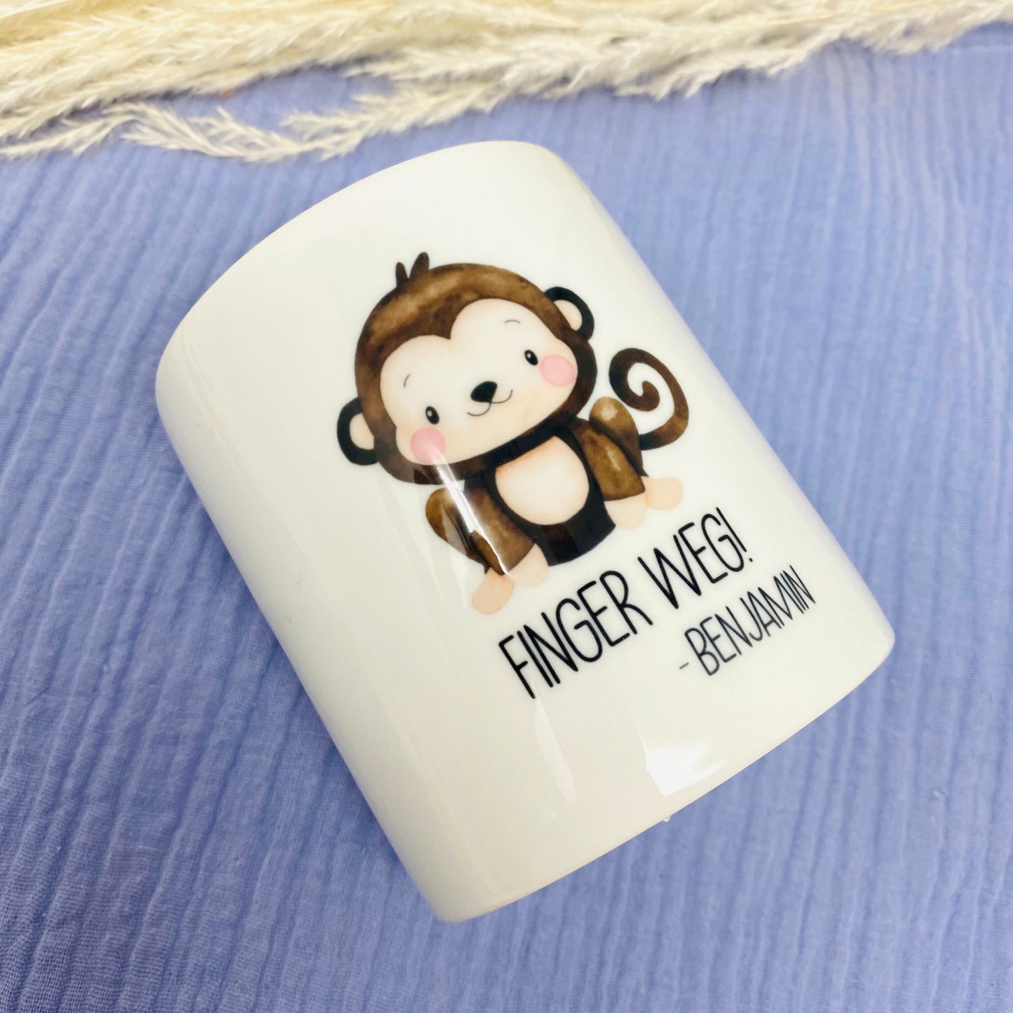 Spardose mit Name - personalisiert - Einschulung Geburt - 6 Safari Tiere zur Auswahl Aquarell