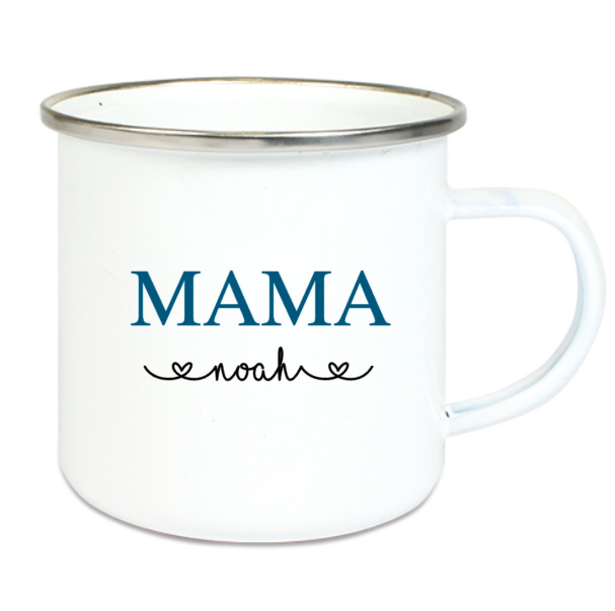 Mama Tasse Emaille personalisiert mit Namen - Farbe wählbar - Kaffeetasse Becher - Geschenk Mama