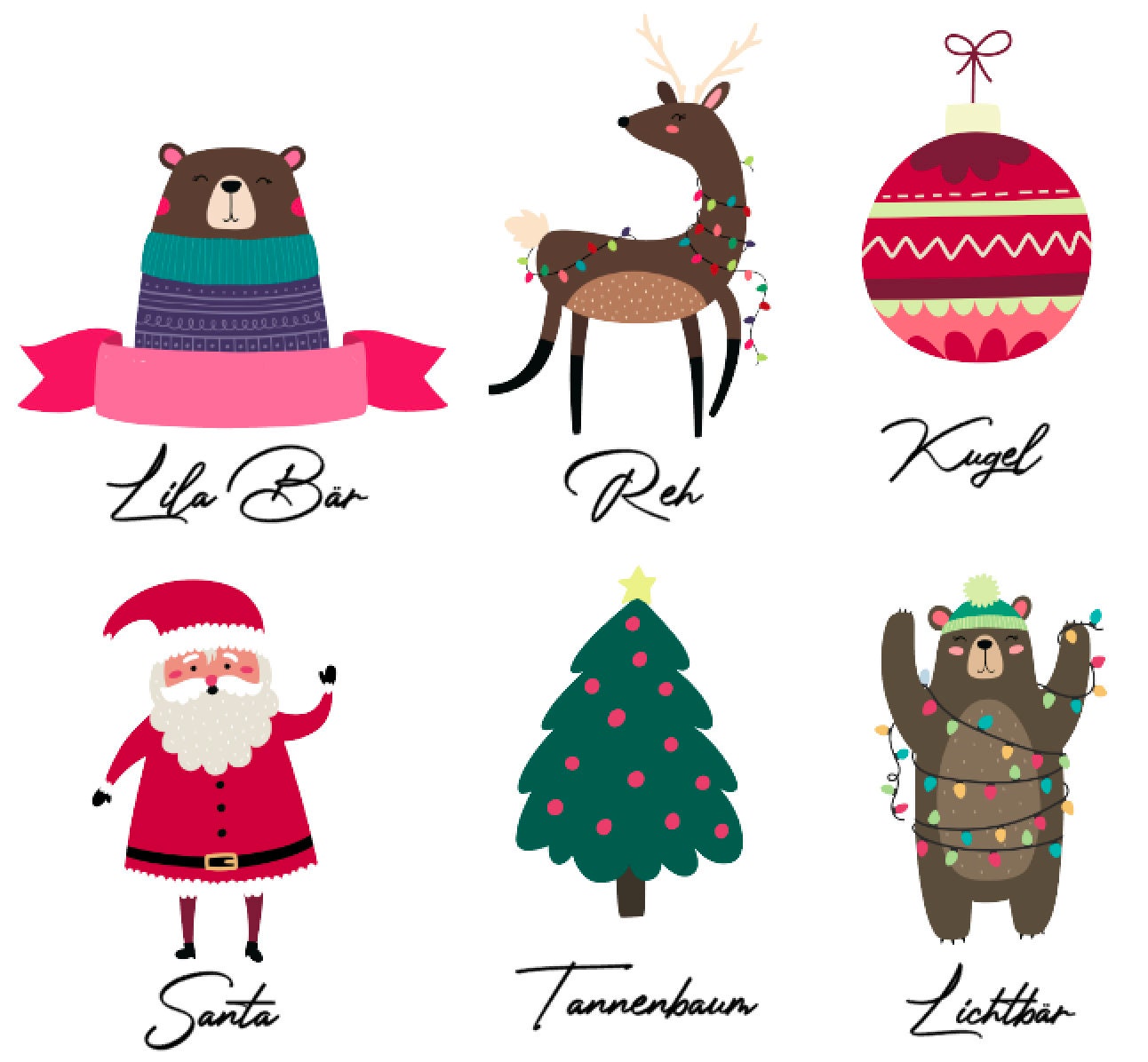 Emaillebecher mit weihnachtlichten Motiven - Geschenk für die ganze Familie - personalisiert