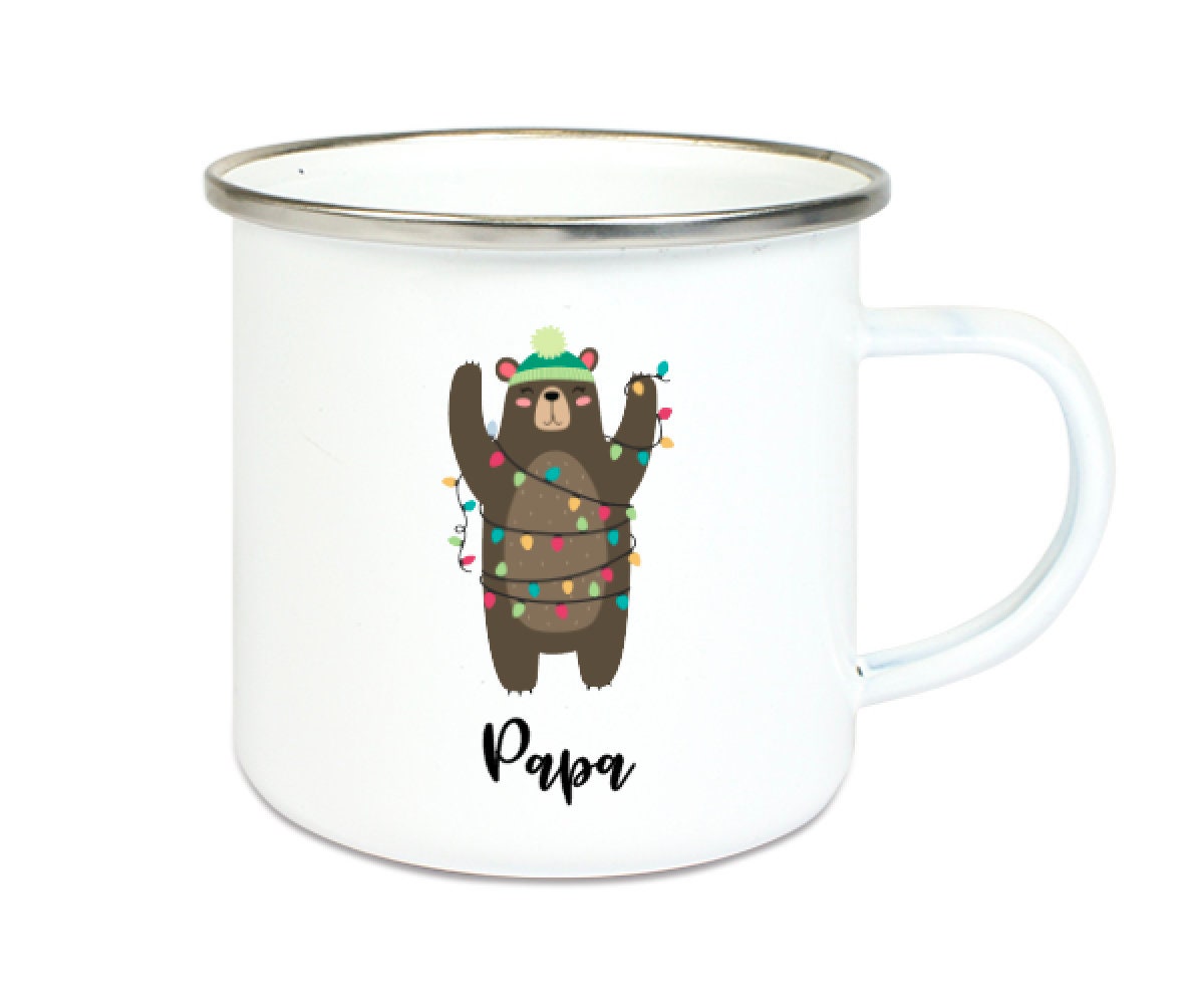 Weihnachtsbecher Kindertasse Reise Emaille Weihnachten Becher - personalisiert - 6 süße Motive zur Wahl
