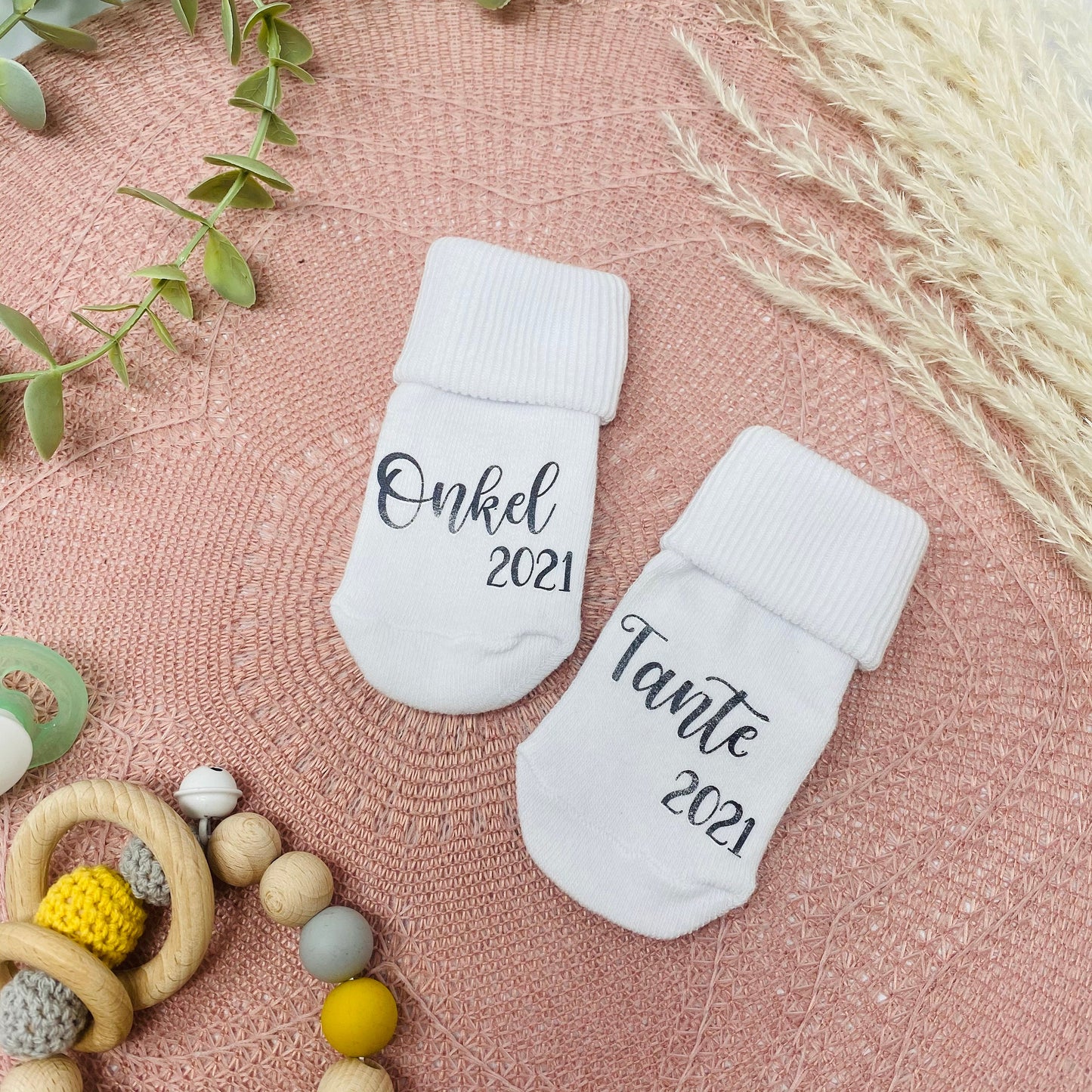 Schwangerschaft verkünden - Babysocken bedruckt - mit oder ohne Geschenkbox - Du wirst Oma Opa Tante Onkel 2024