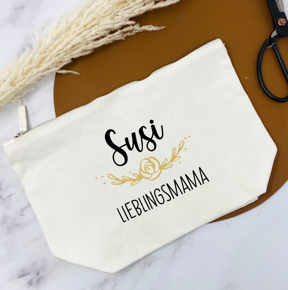 Geschenk fur die Mama - personalisierte Kosmetiktasche - schön zum Geburtstag oder Muttertag - verschiedene Designs und Farben