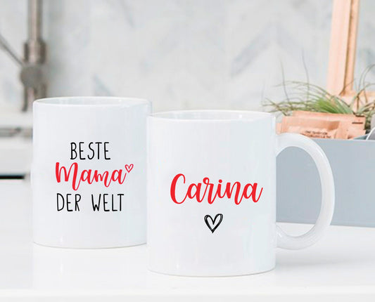 Tasse Kaffeebecher Mama - beidseitig bedruckt - personalisiert - Geschenk Muttertag Geburtstag Geburt Danke