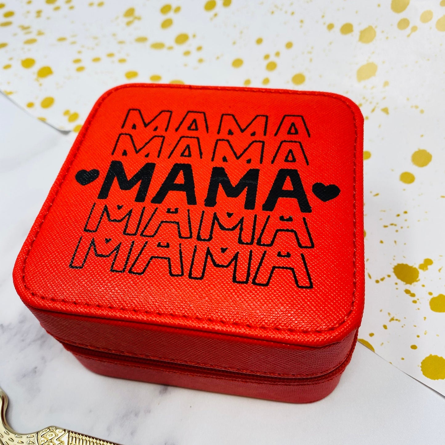 Geschenk Muttertag oder Geburtstag für die beste Mama - Schmucketui rot - ideal für die Reise