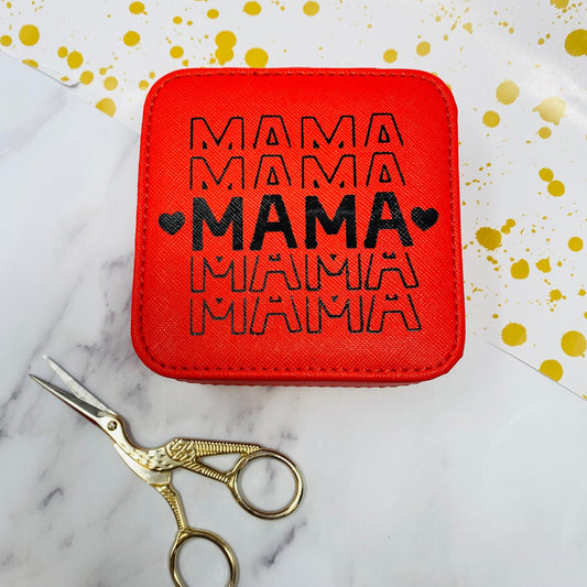 Geschenk Muttertag oder Geburtstag für die beste Mama - Schmucketui rot -  ideal für die Reise
