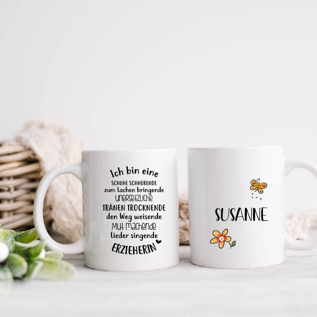 Tasse Ich bin eine Erzieherin personalisiert - Abschiedsgeschenk Danke Kindergarten - Geschenk Erzieherin Tagesmutter
